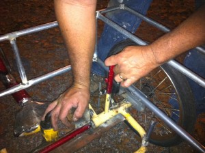 hubster's hands at work